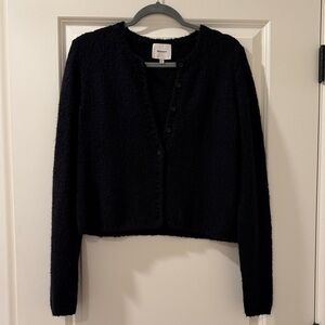 Reformation Clara Alpaca Crew Cardigan in Black
